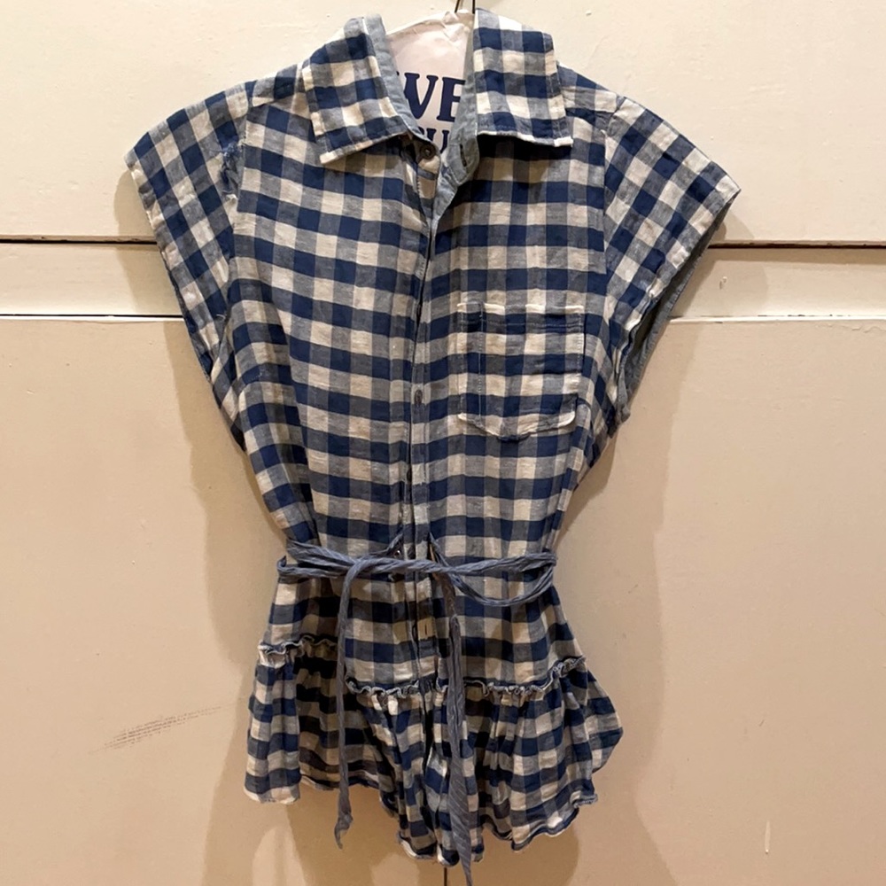 Free People Distressed button up